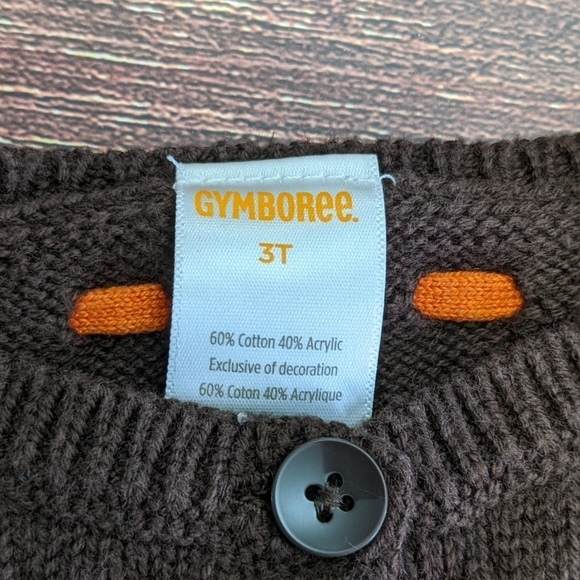 Gymboree Knit Sweater Brown Pink Cardigan Fall For Autumn Line - Picture 3 of 4